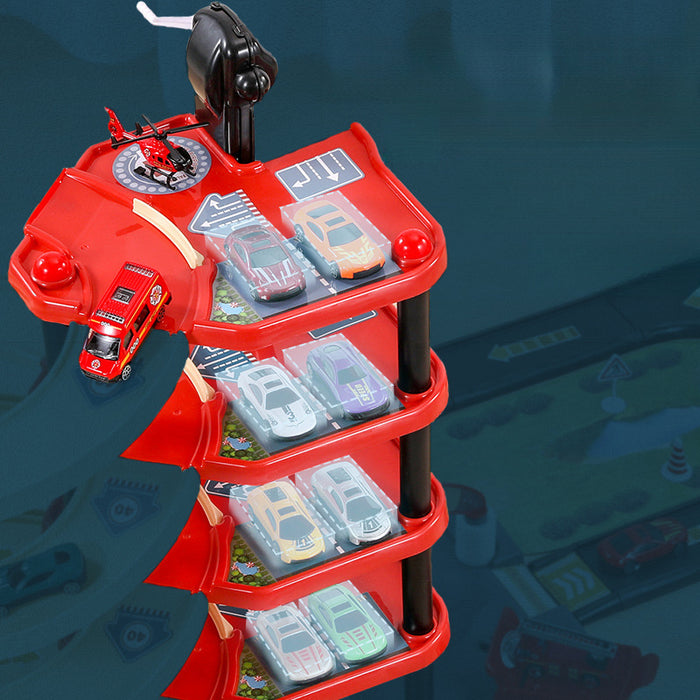 AdventureStation Multi-Level Firehouse Playset with Vehicles