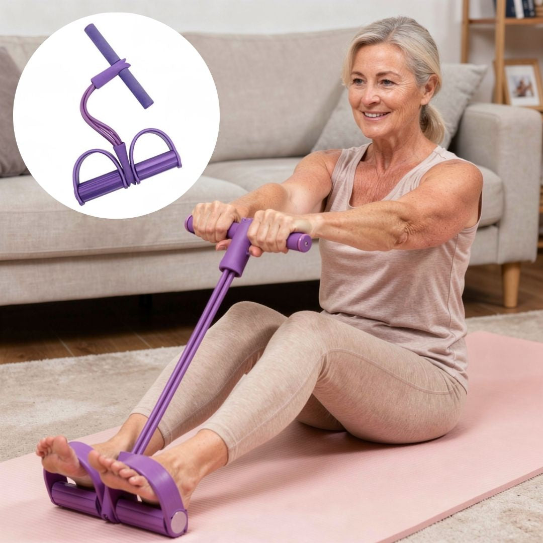 Resistance Band for Fitness with Soft Grips and Foot Loops – Compact