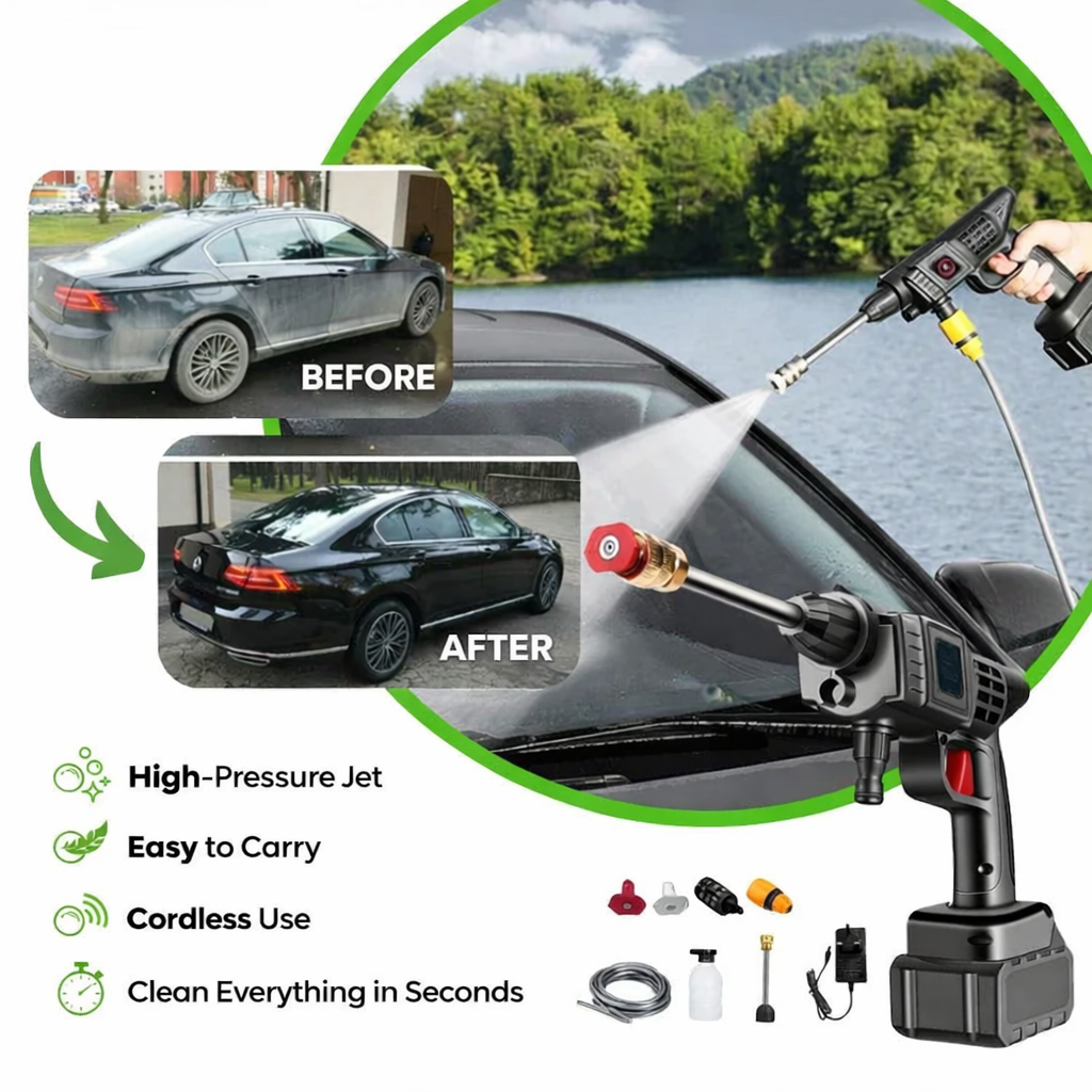 Portable Outdoor Cleaner with Adjustable Spray Power