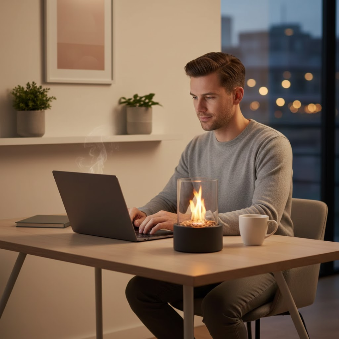 Bioethanol Tabletop Fireplace – Modern Smoke-Free Ambient Flame Design