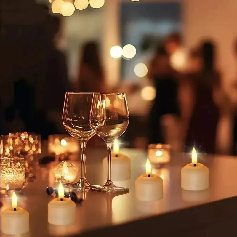 3D Flameless LED Tea Light Candles with Remote & Timer Control