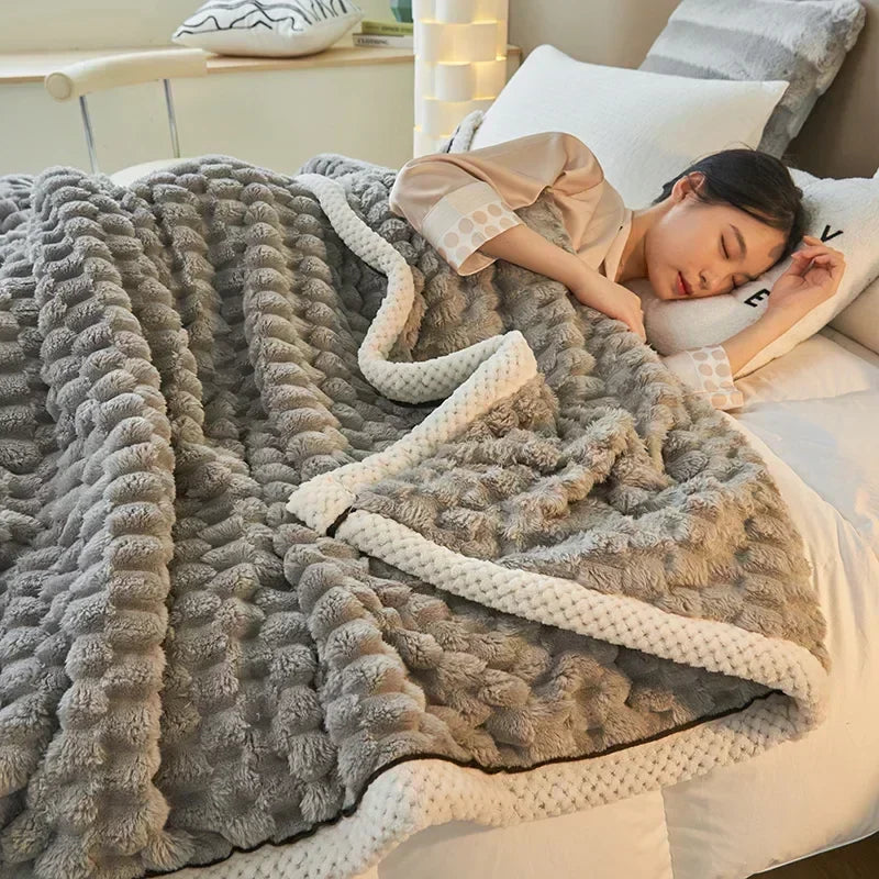 Cozy Comfort Blanket with Textured Surface for Home