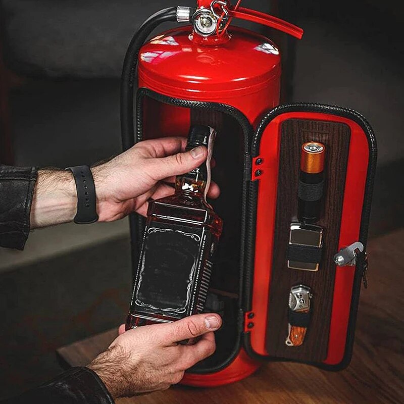 Fire Extinguisher Style Bottle Holder | Decorative Drink Stand