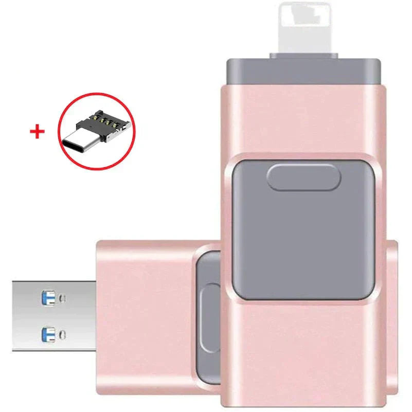 USB Flash Drive with Multi-Connector for Smartphone Storage