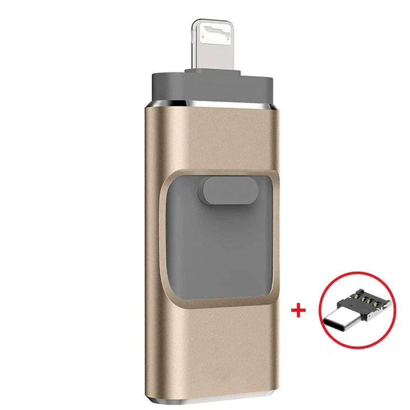 USB Flash Drive with Multi-Connector for Smartphone Storage