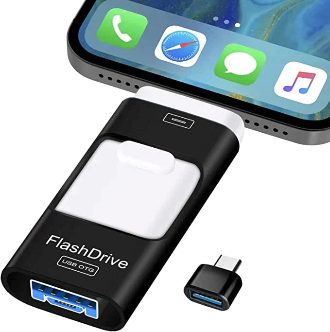 USB Flash Drive with Multi-Connector for Smartphone Storage