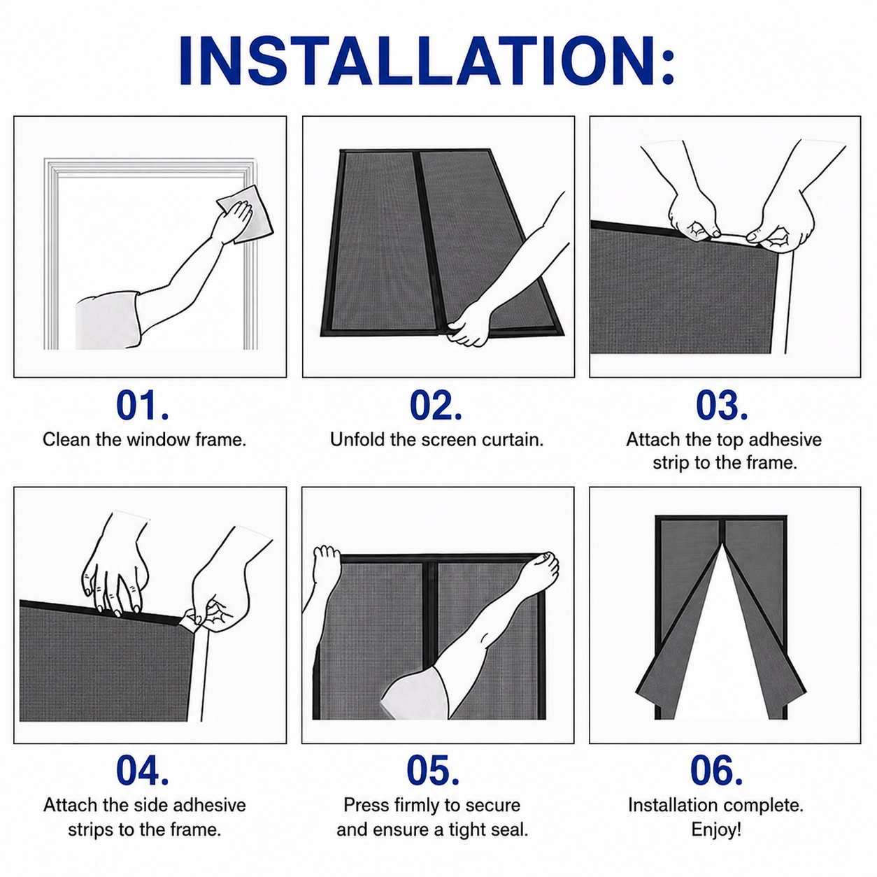 Magnetic Fly Screen Door | Self-Closing | No Drilling Needed | Airlock