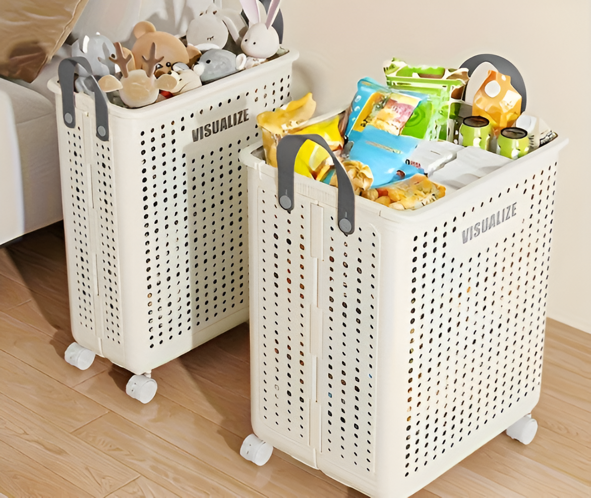 SmartFold Rolling Laundry Basket for Effortless Organization