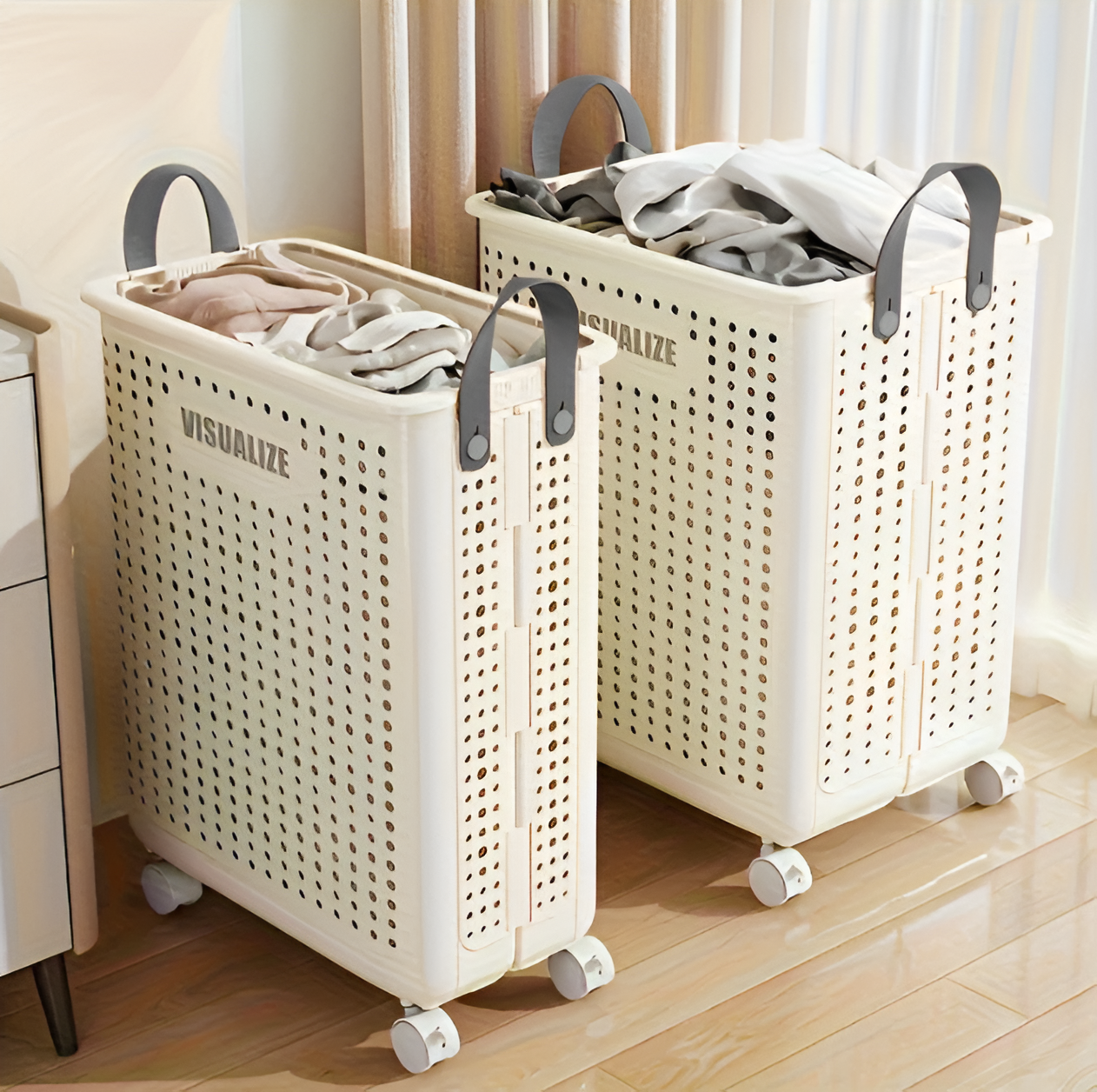 SmartFold Rolling Laundry Basket for Effortless Organization
