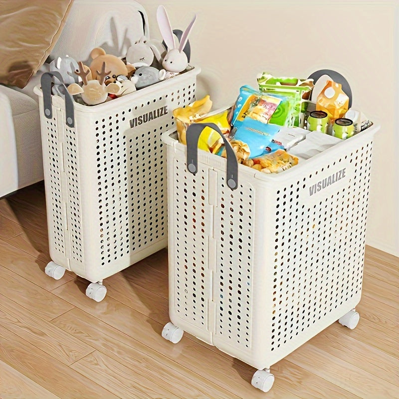 Mobile Laundry Organizer with Foldable Design and Airflow
