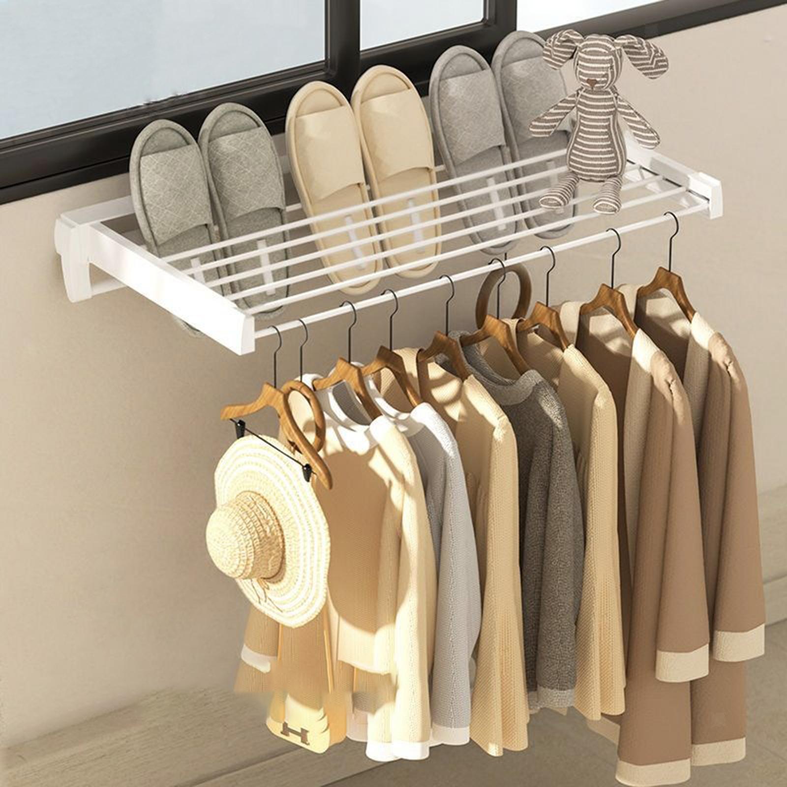 Compact Wall-Mounted Laundry Drying Rack for Efficient Space Use