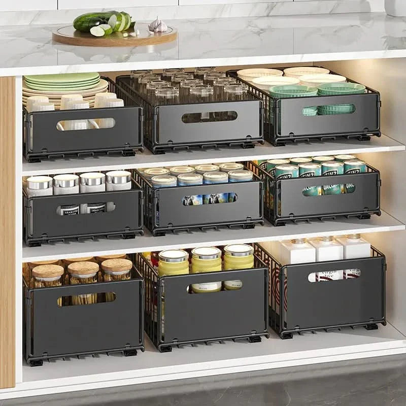 Pull-Out Basket Organizer for Kitchen Storage Solutions