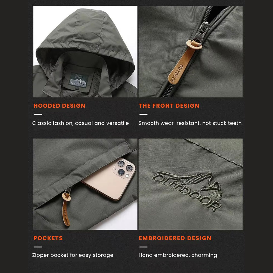 Essential Travel Jacket with Hood – Water-Resistant & Windproof