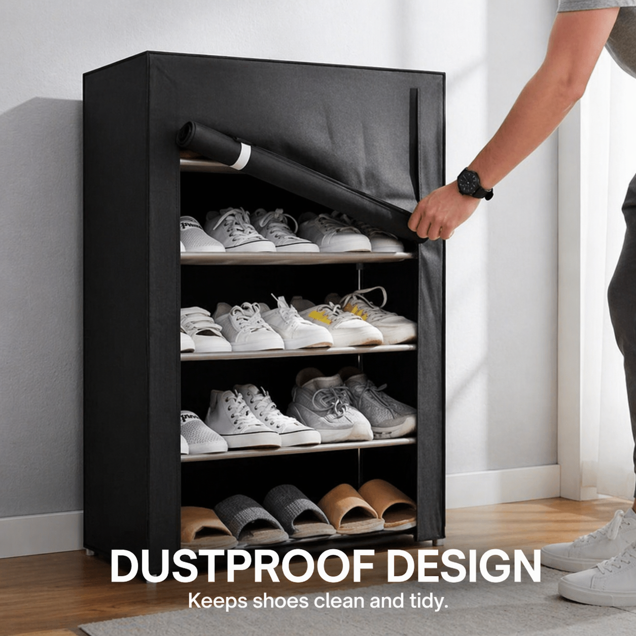 Free-standing Shoe Cabinet | Tool-free Assembly | Space-saving Design