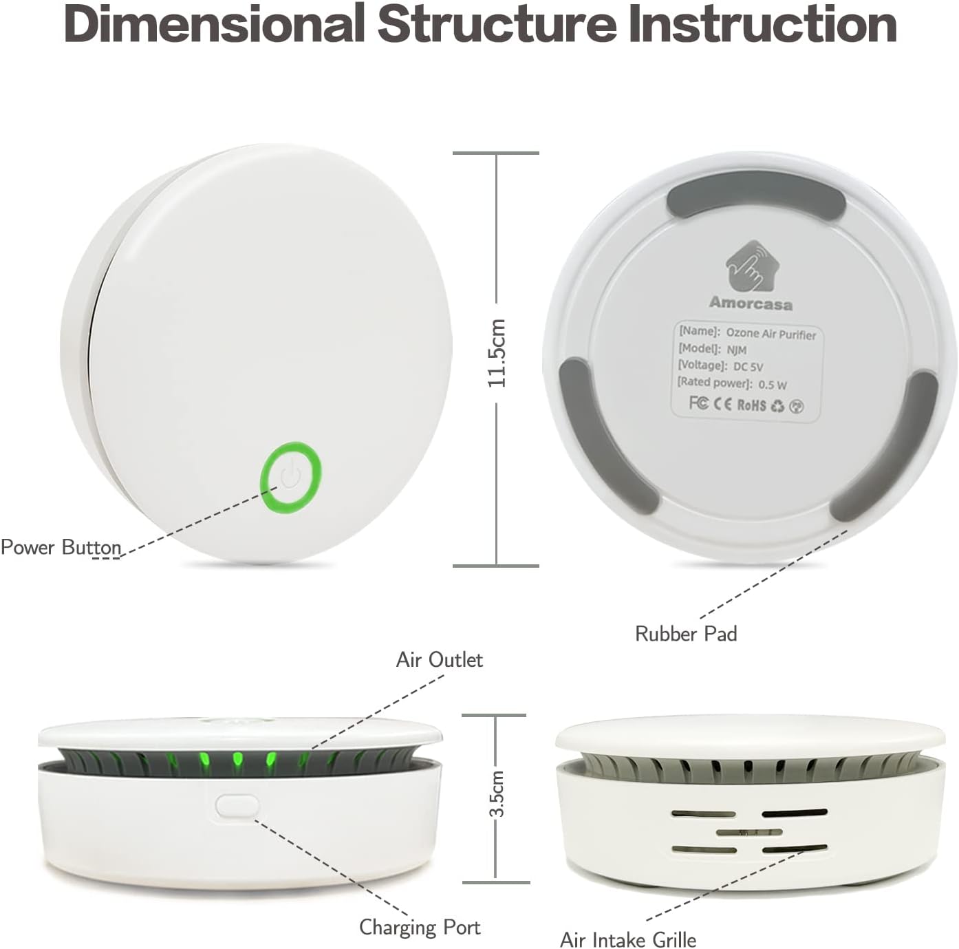 OdourFree Portable Ozone Air Purifier – Compact Odour Remover