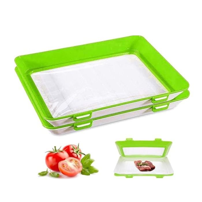 Food Storage Plate | Keeps Groceries Fresh Longer | Elastic Seal Film