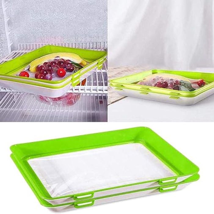 Food Storage Plate | Keeps Groceries Fresh Longer | Elastic Seal Film