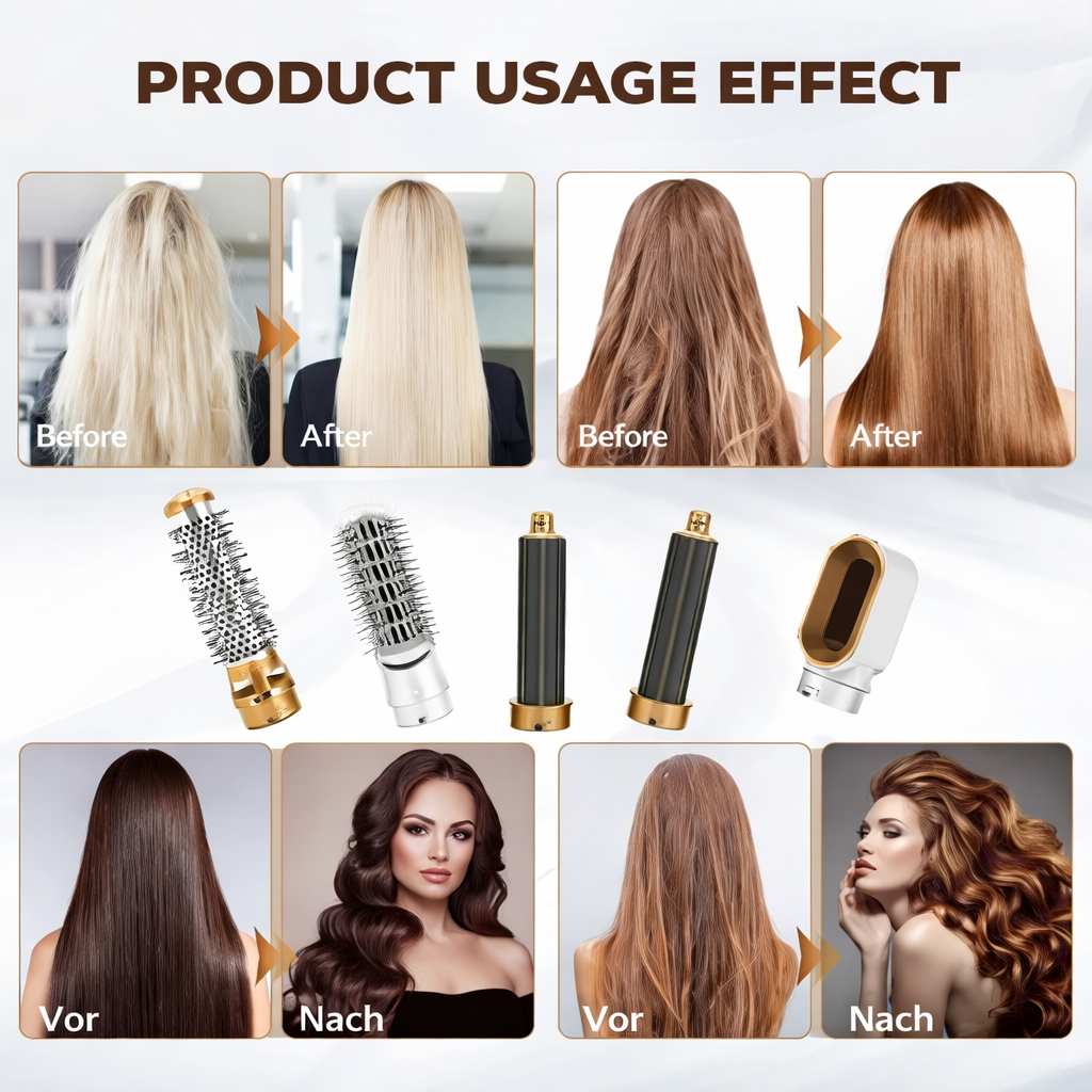 Multi Hair Styler with Attachments for Curling and Smoothing