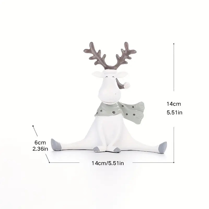 Charming Handcrafted Holiday Reindeer Decoration with Scarf, 5.5 in