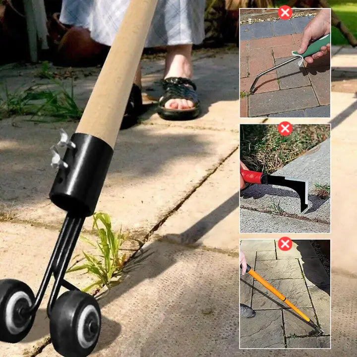 Joint Weeder Tool | Removes Weeds from Grout | Guided Rolling Edges