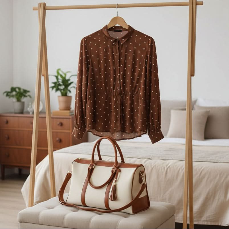 Foldable Garment Bag in PU Leather for Elegant Travel