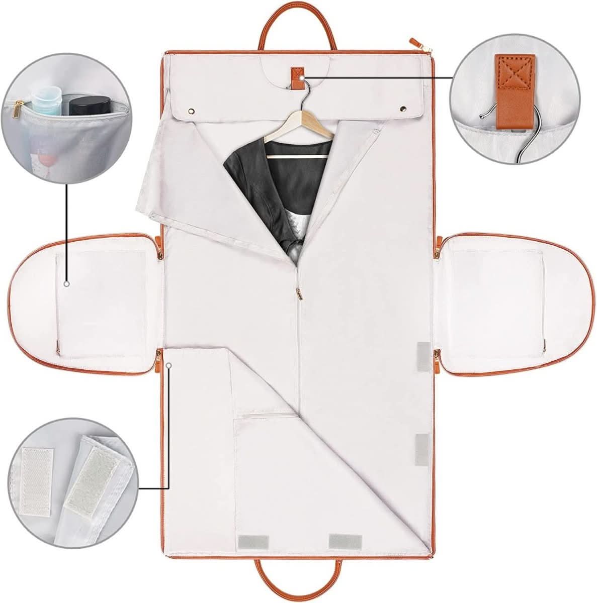 Foldable Garment Bag in PU Leather for Chic Travel