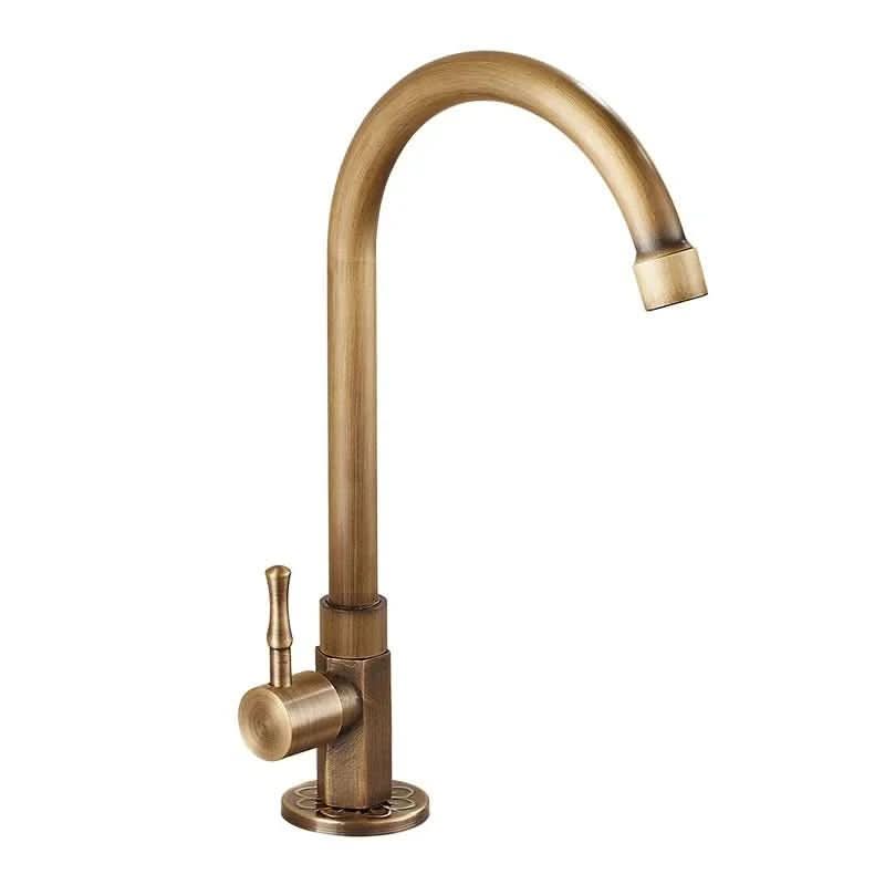 Brass Swan Neck Faucet for Traditional Decor