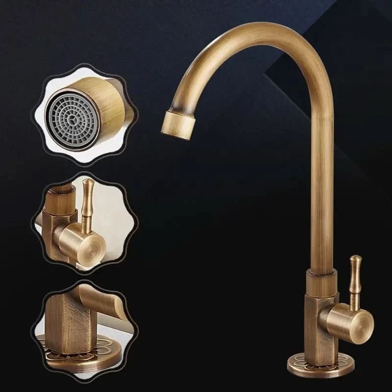 Brass Swan Neck Faucet for Traditional Interiors