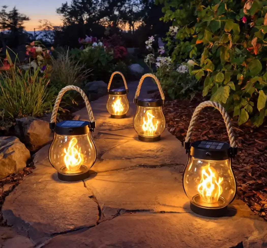 Solar Torch | Weatherproof | Automatic at Dusk | Garden Lantern
