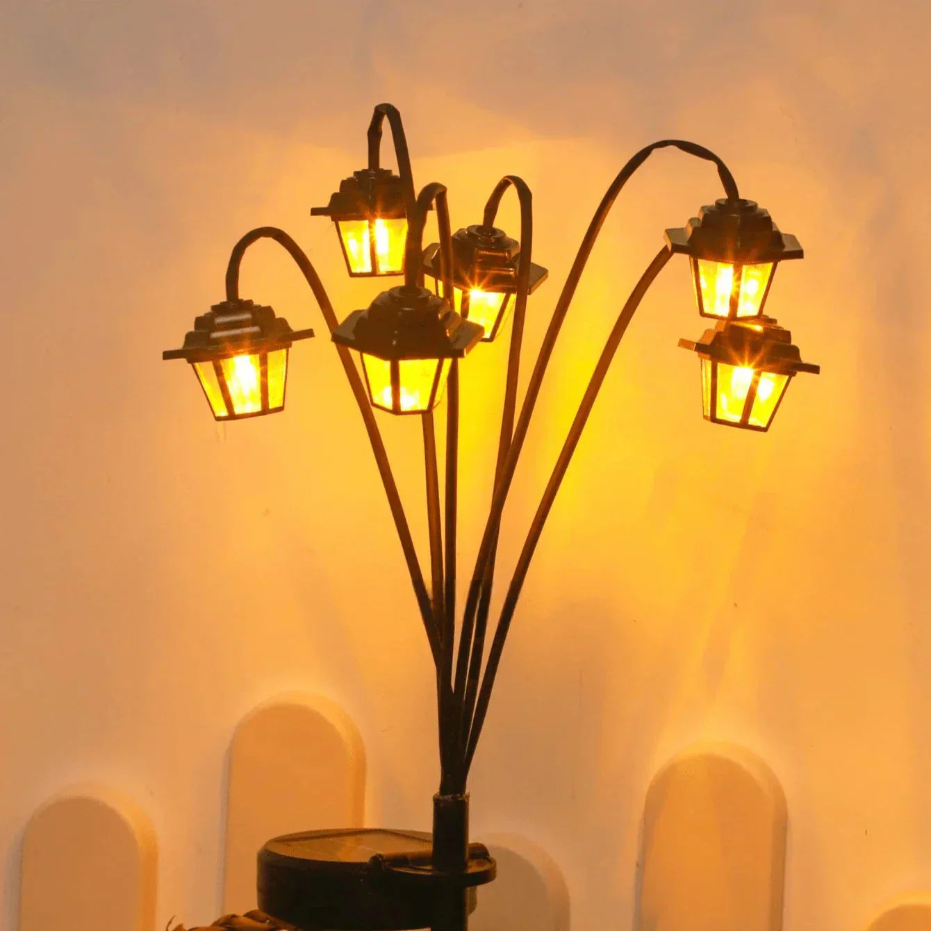 Garden Lantern with Automatic Dusk Sensor - Weatherproof Outdoor Light
