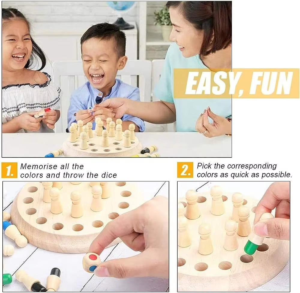 Memory Game | Wooden Thinking Puzzle with Dice | Enhances Focus and Memory