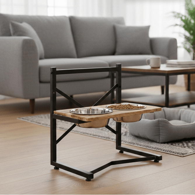 Elevated Dining Station for Dogs with Premium Steel Bowls