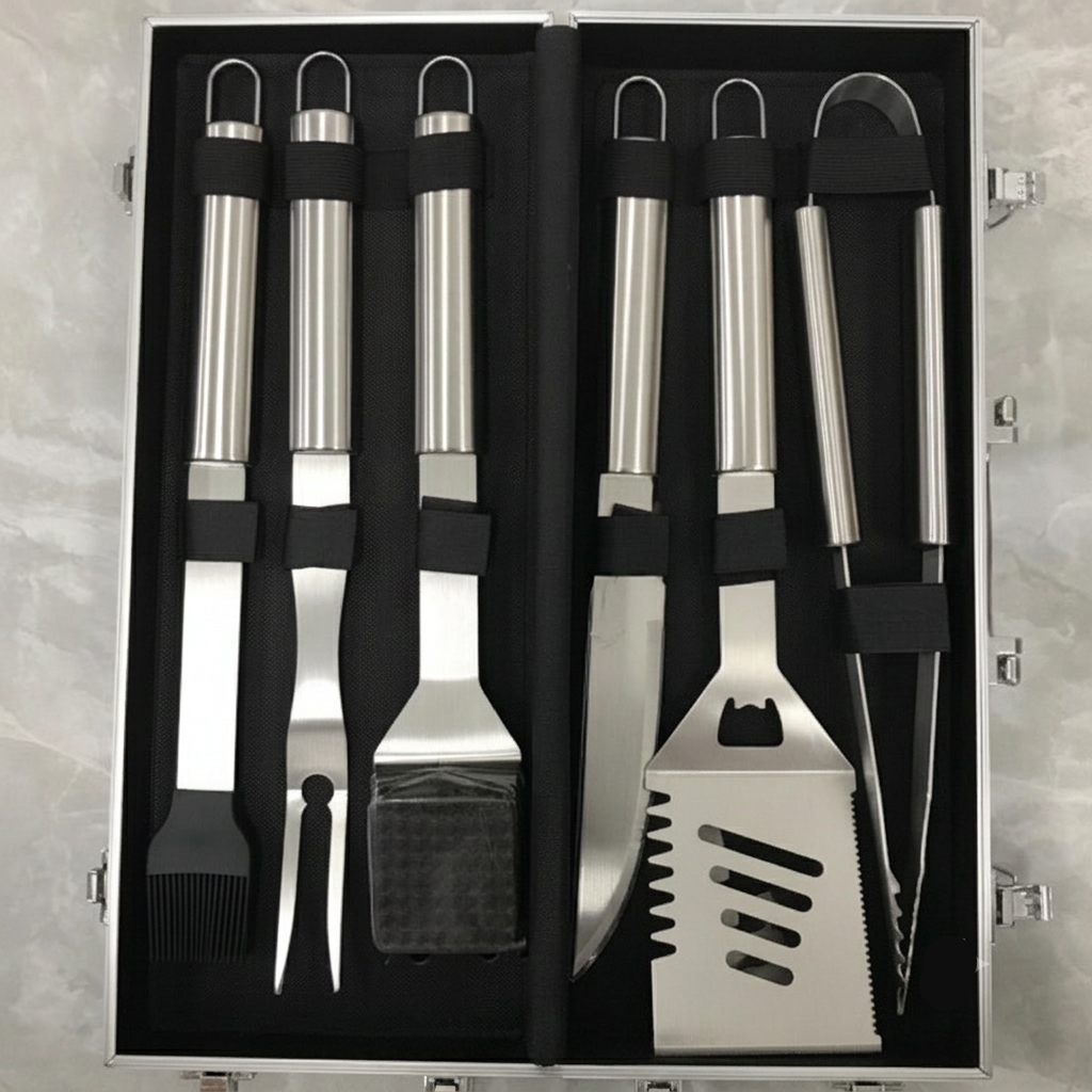 Stainless Steel BBQ Tools Set with Carrying Case