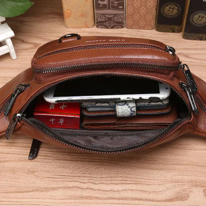 Stylish Genuine Leather Crossbody Bag for Men with Ample Storage