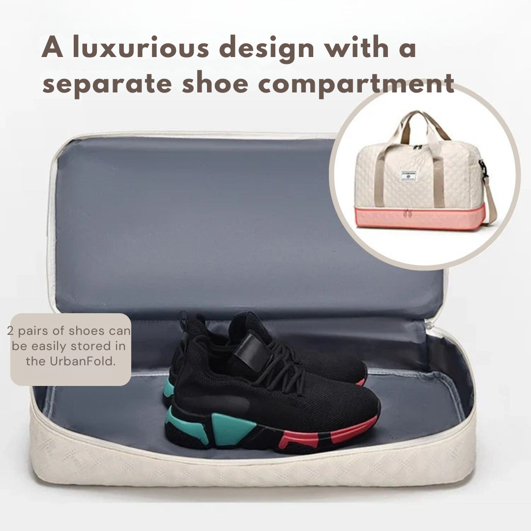 Quilted Travel Bag with Shoe Compartment | Water-Resistant & Compact