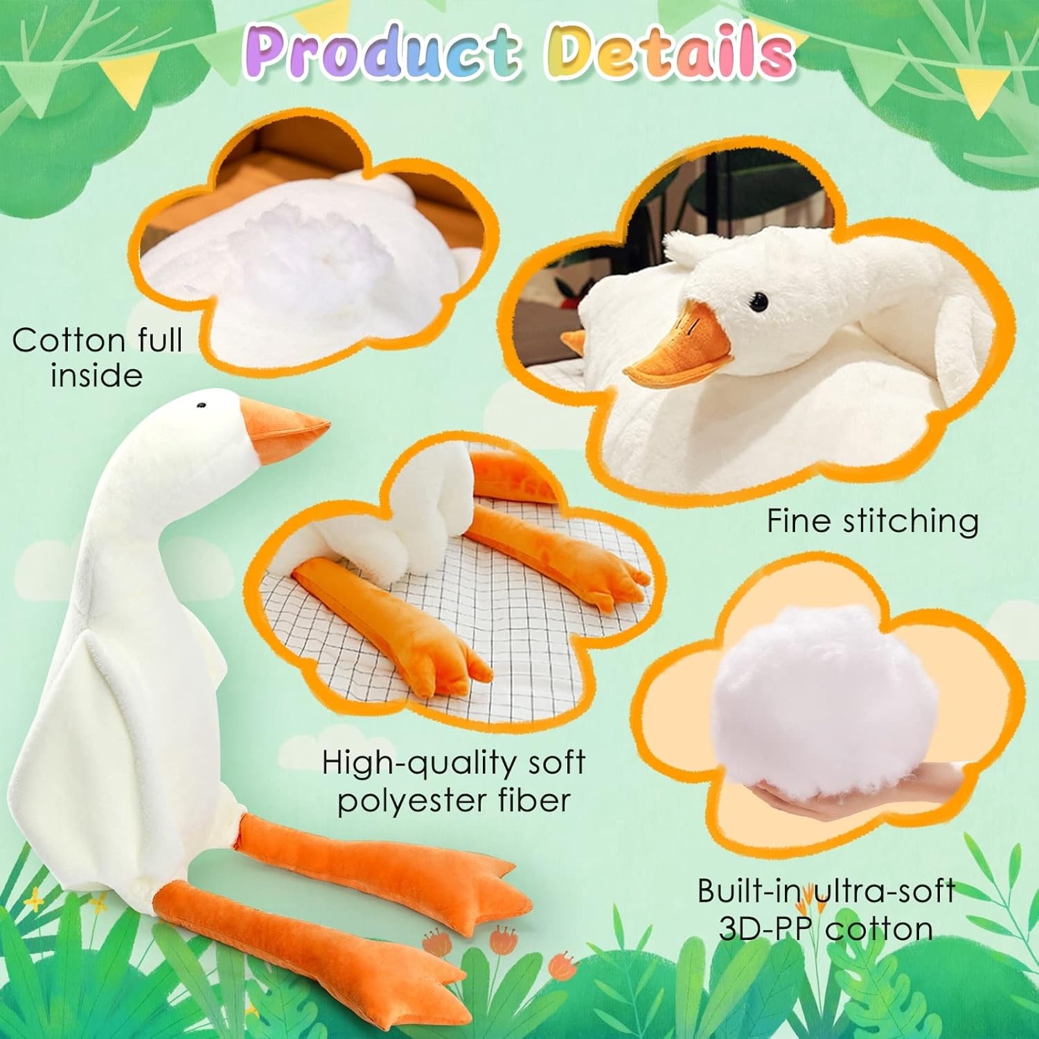Delightful Goose Plush Companion - Soft, Cozy Pillows in Various Sizes