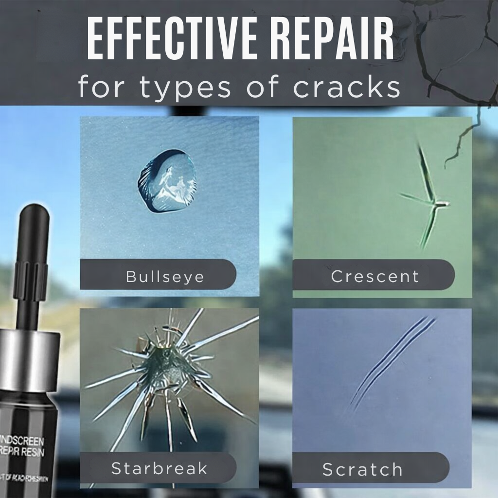 Windshield Repair Kit | Nearly Invisible Sealing for Glass Repair