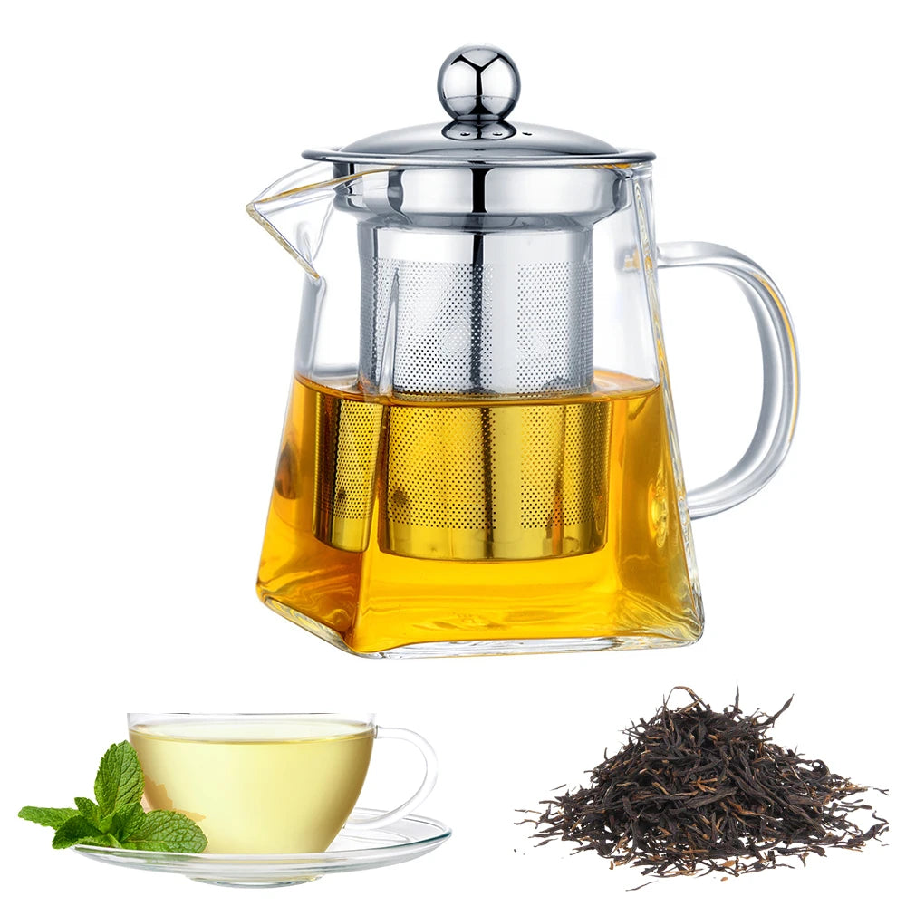 Elegant Infuser Teapot – Durable Borosilicate Glass for Loose Leaf Tea