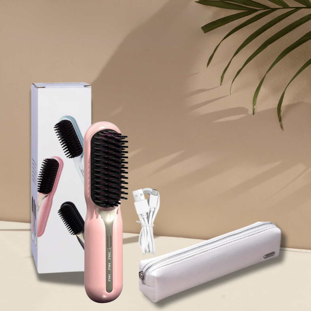 Cordless Straightening Brush for Quick Styling & Shiny Hair