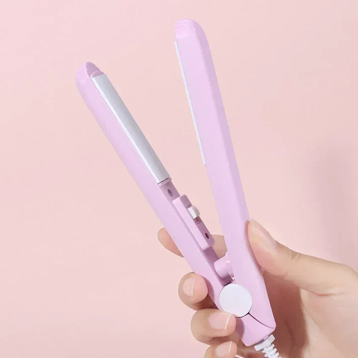 2-in-1 Hair Straightener and Mini Curling Iron with Ceramic Technology