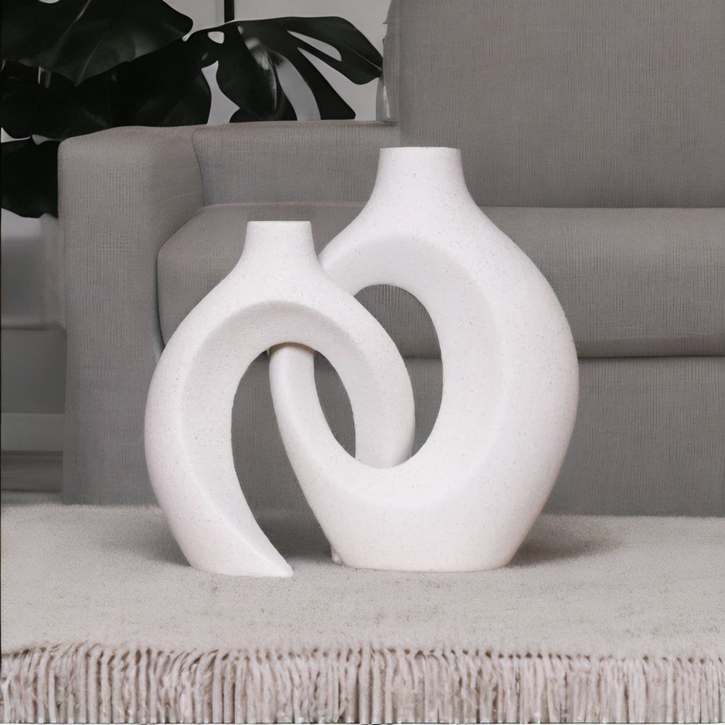 Artistic Interlace Ceramic Flower Vase - Stunning Centerpiece