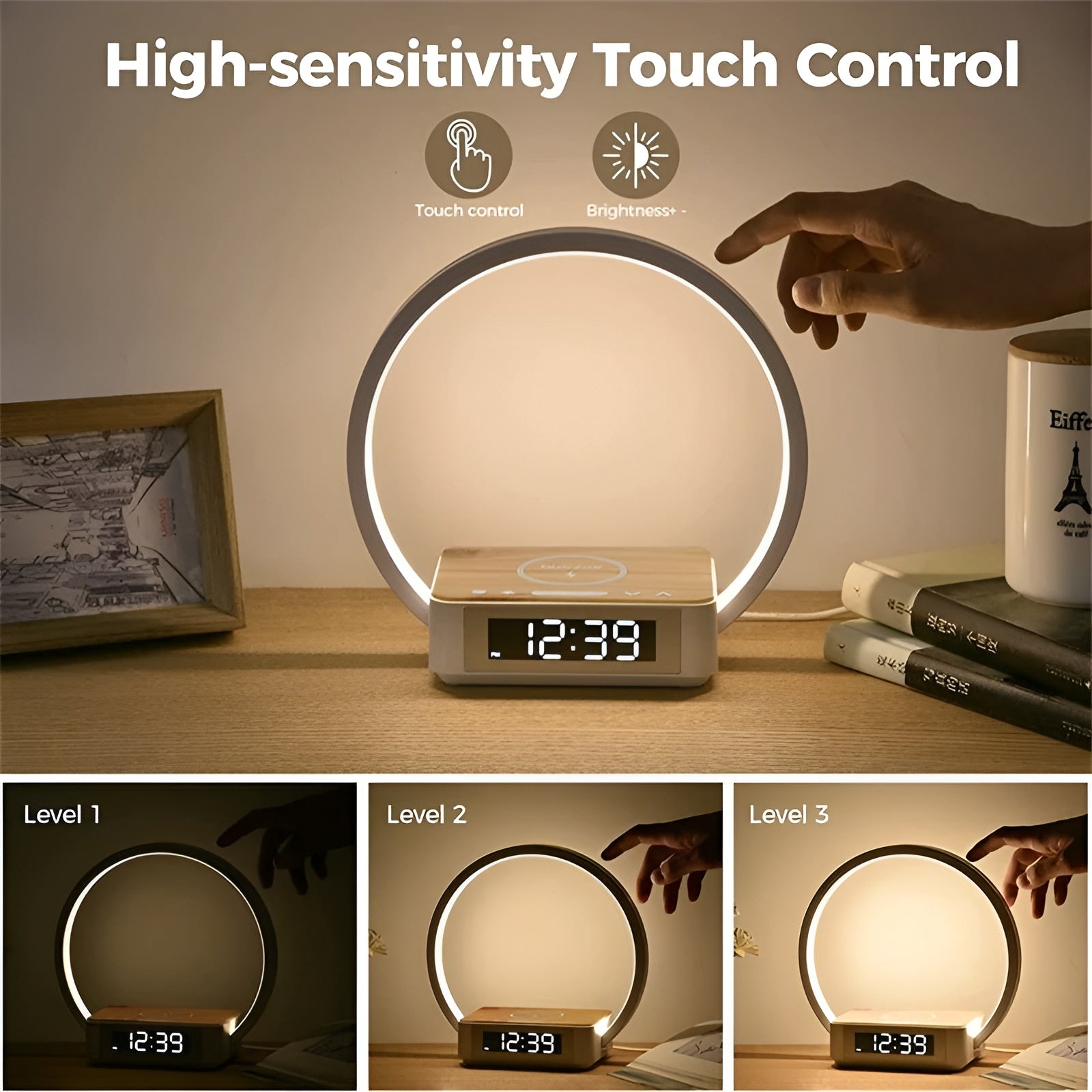LumiCharge 3-in-1 Smart LED Lamp with Wireless Charging & Alarm