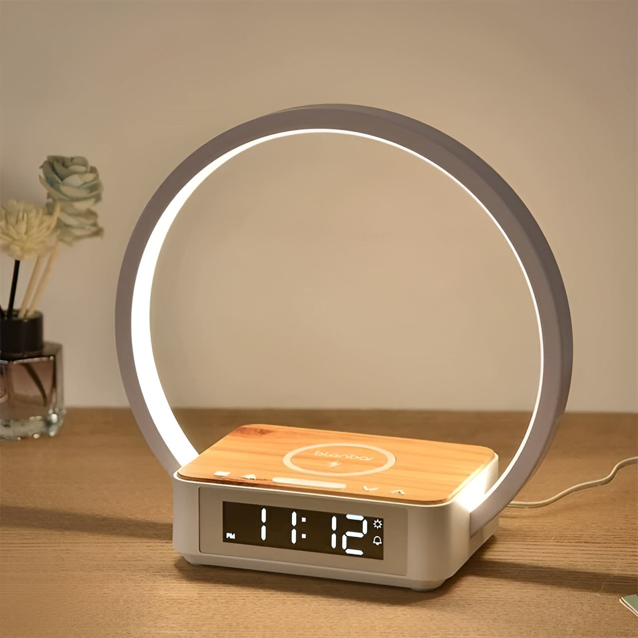 LumiCharge 3-in-1 Smart LED Lamp with Wireless Charging & Alarm