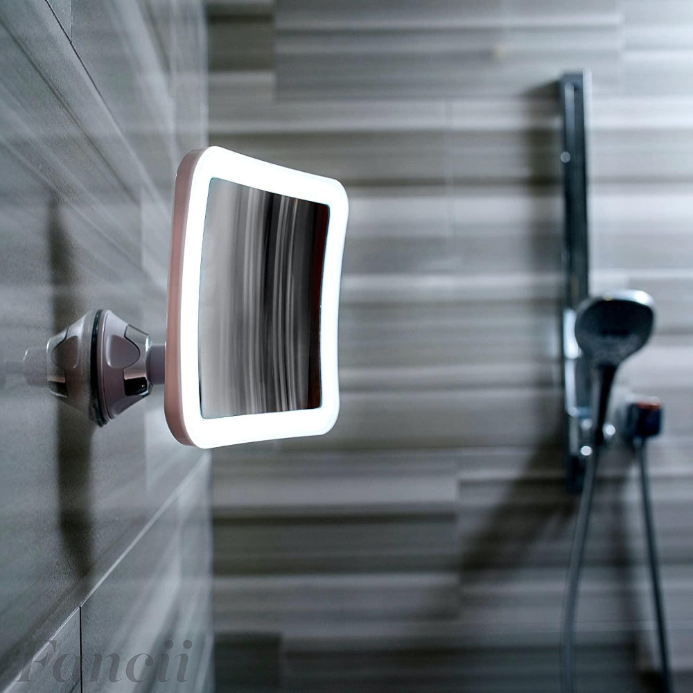 LuxeVision 10X LED Travel Makeup Mirror with Suction Mount