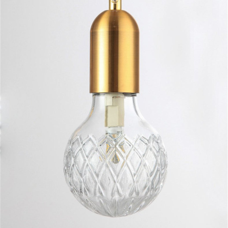 Elegant Gold Pendant Light with Adjustable Cord and Glass Bulb