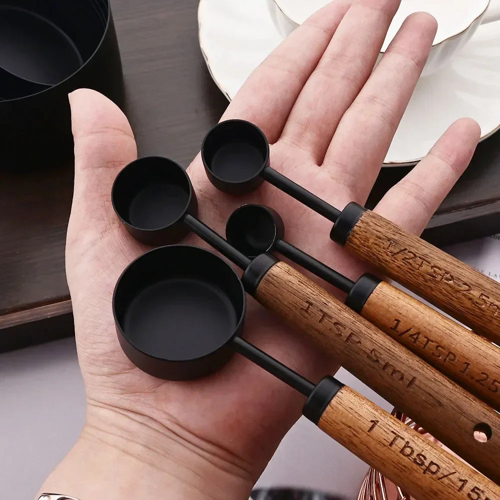 Elegant Gold-Finished Measuring Cups and Spoons Set