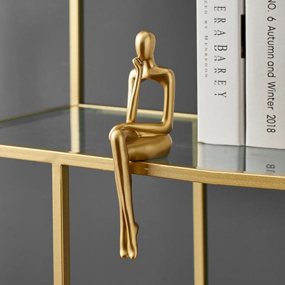 Stylish Abstract Resin Sculpture in Radiant Gold Finish