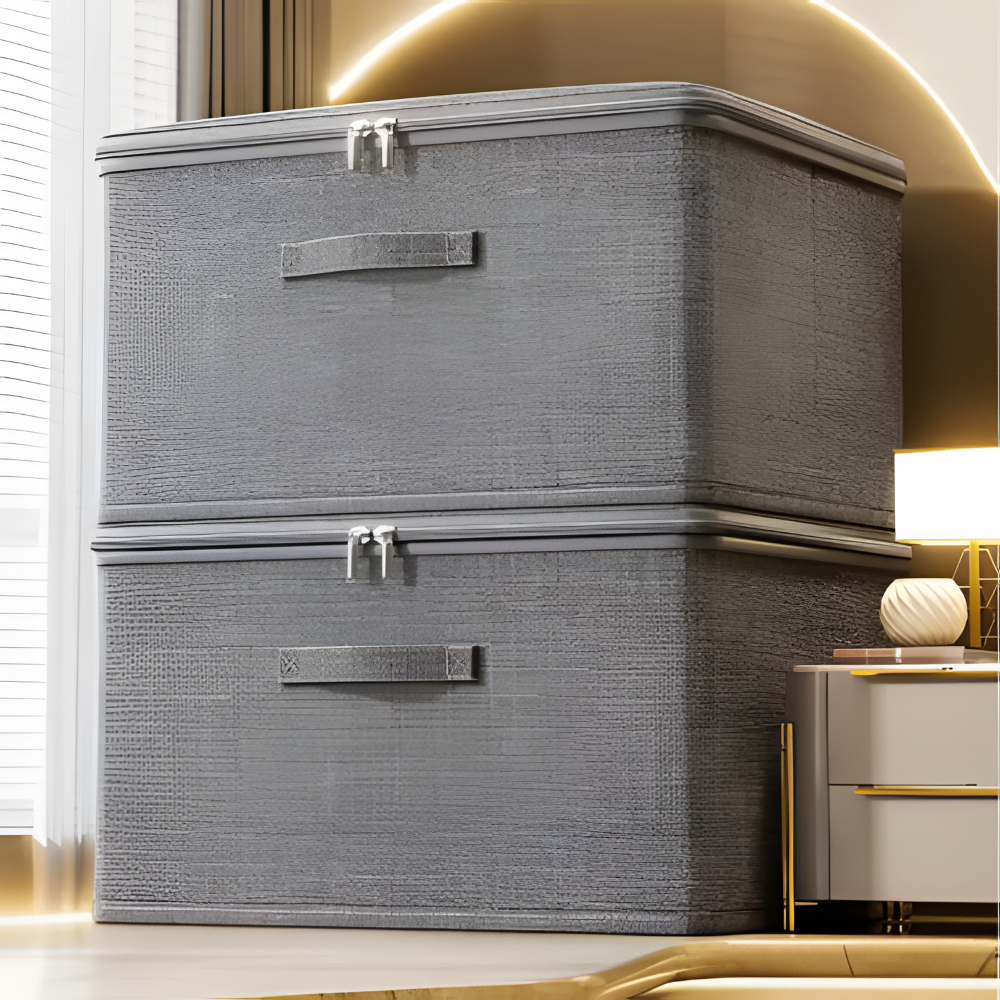 Versatile Fabric Organizer Box with Dust-Proof Lid