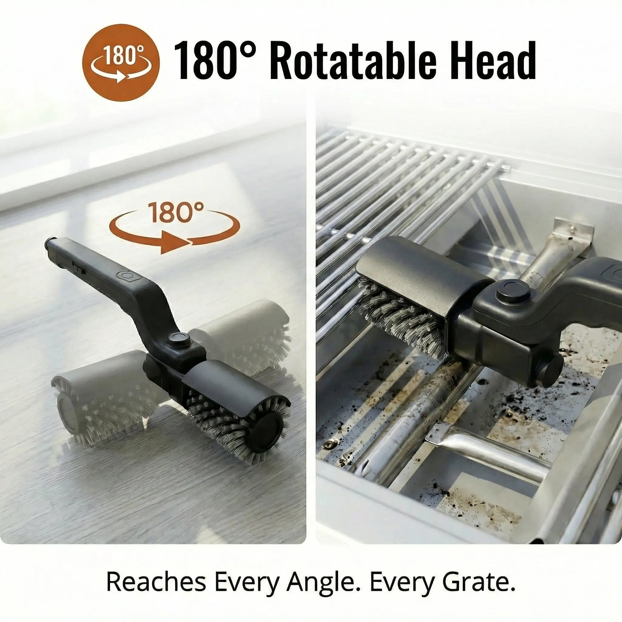 Rotating Head Grill Brush | Fast Cleaning | Safe Bristles