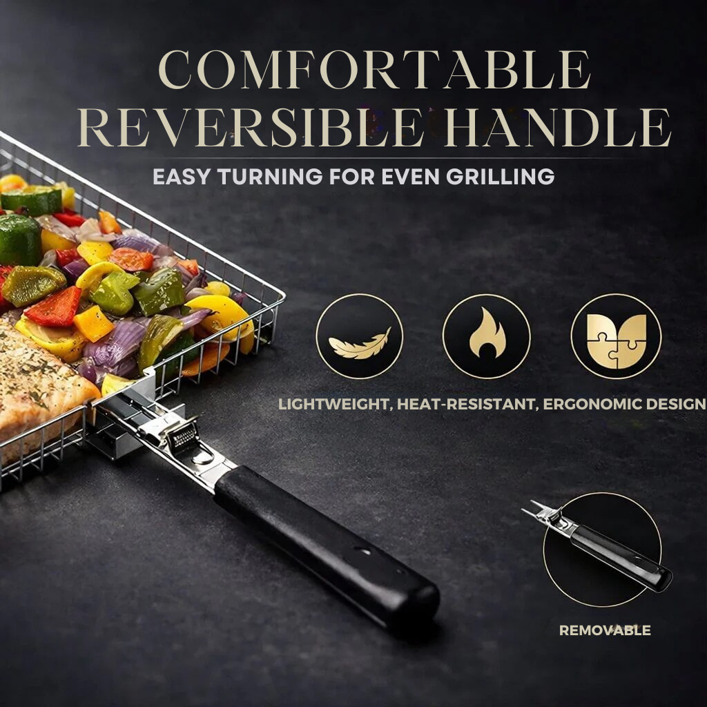Stainless Steel Grill Basket for Even Heat Distribution - BBQ Tool